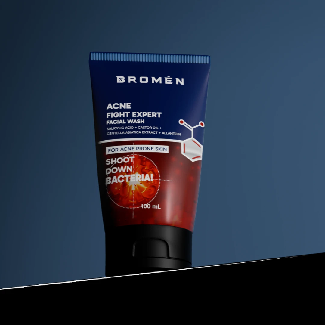 bromen fight expert facial wash down front face