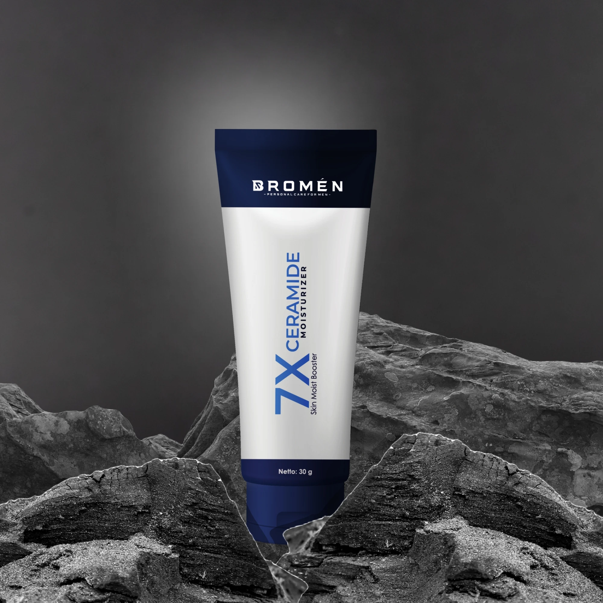 bromen 7x ceramide moisturizer with dark background