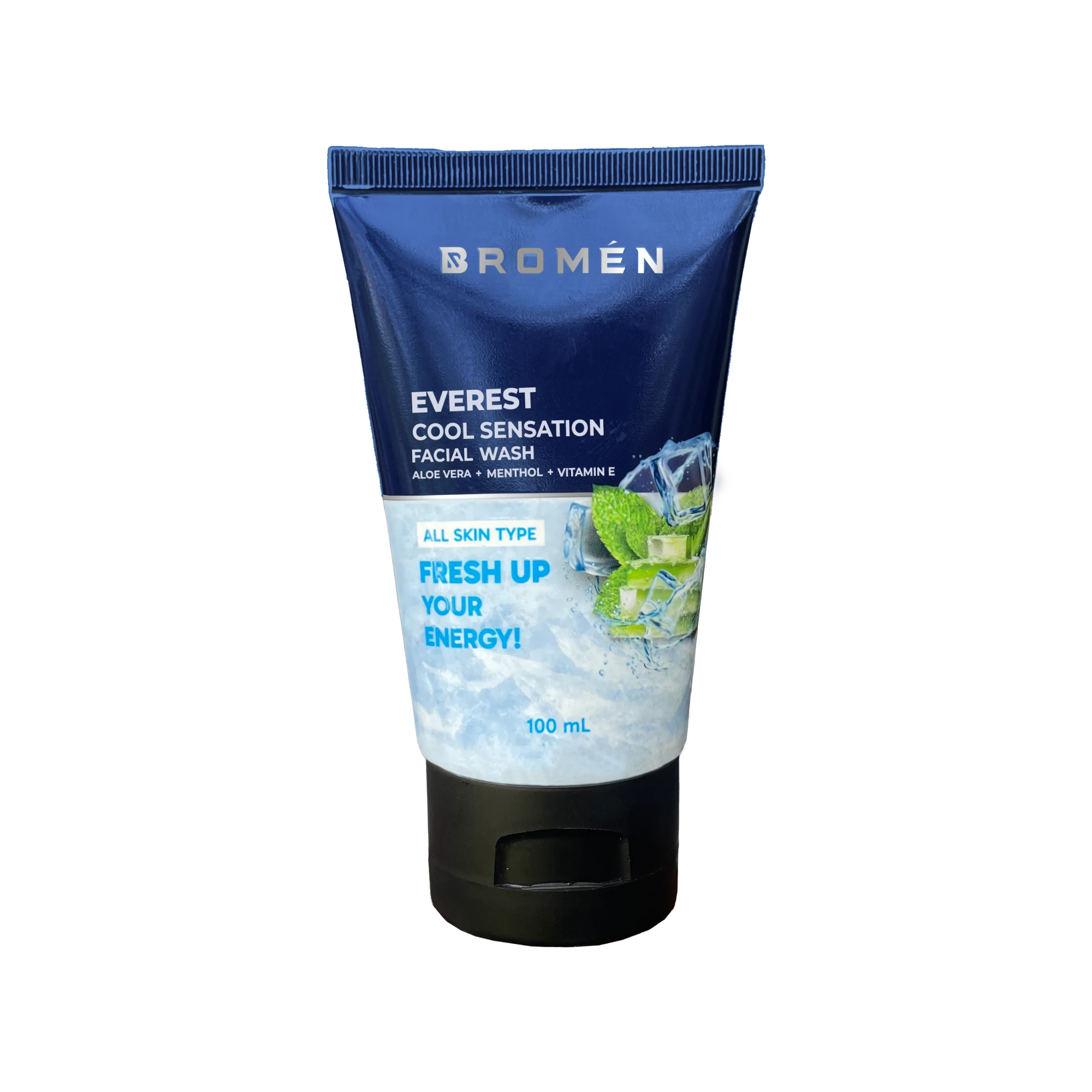 bromen everest cool sensation facial wash front face with no background