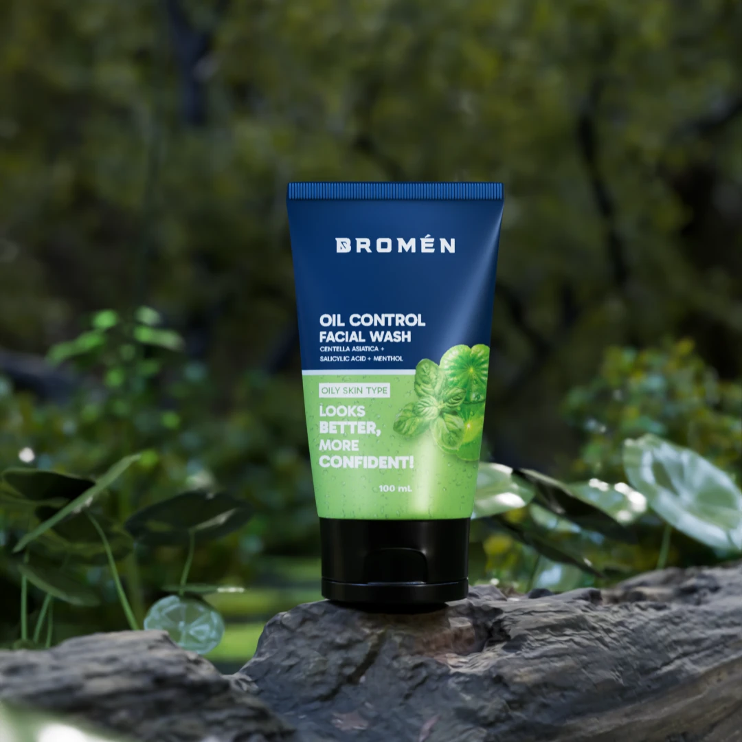 bromen oil control facial wash zoomed in